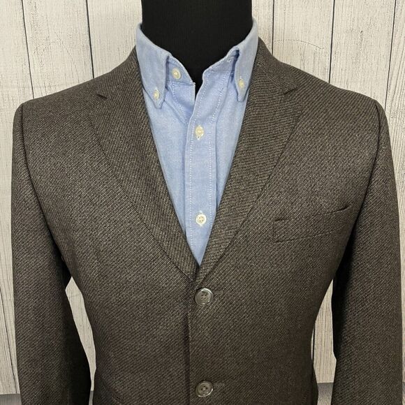 Hugo Boss 40S Dark Brown Wool / Silk / Cashmere 3-Button Dual-Vent Sports Coat